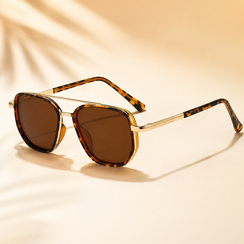 Polarized Geometric Double-Beam Sunglasses